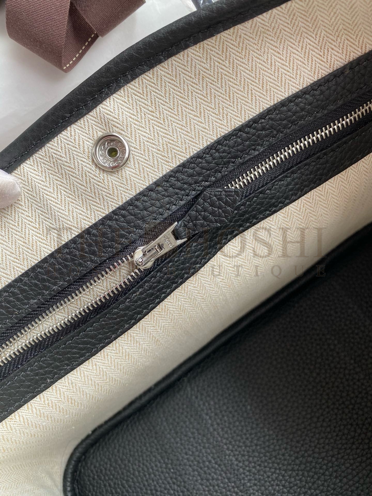 H**me5 Garden Party 30 Handmade Bag in Black Clemence Leather Master Quality