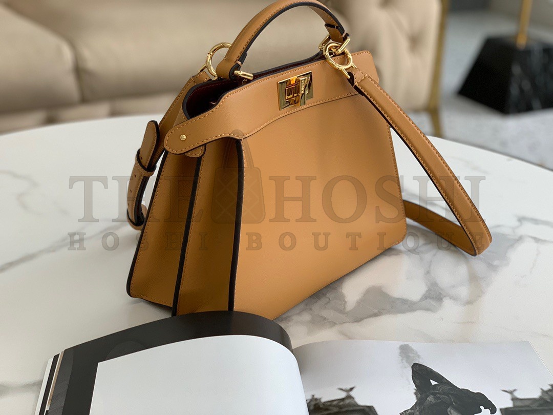 F**di Peekaboo ISeeU Small Bag In Beige Calfskin Master Quality