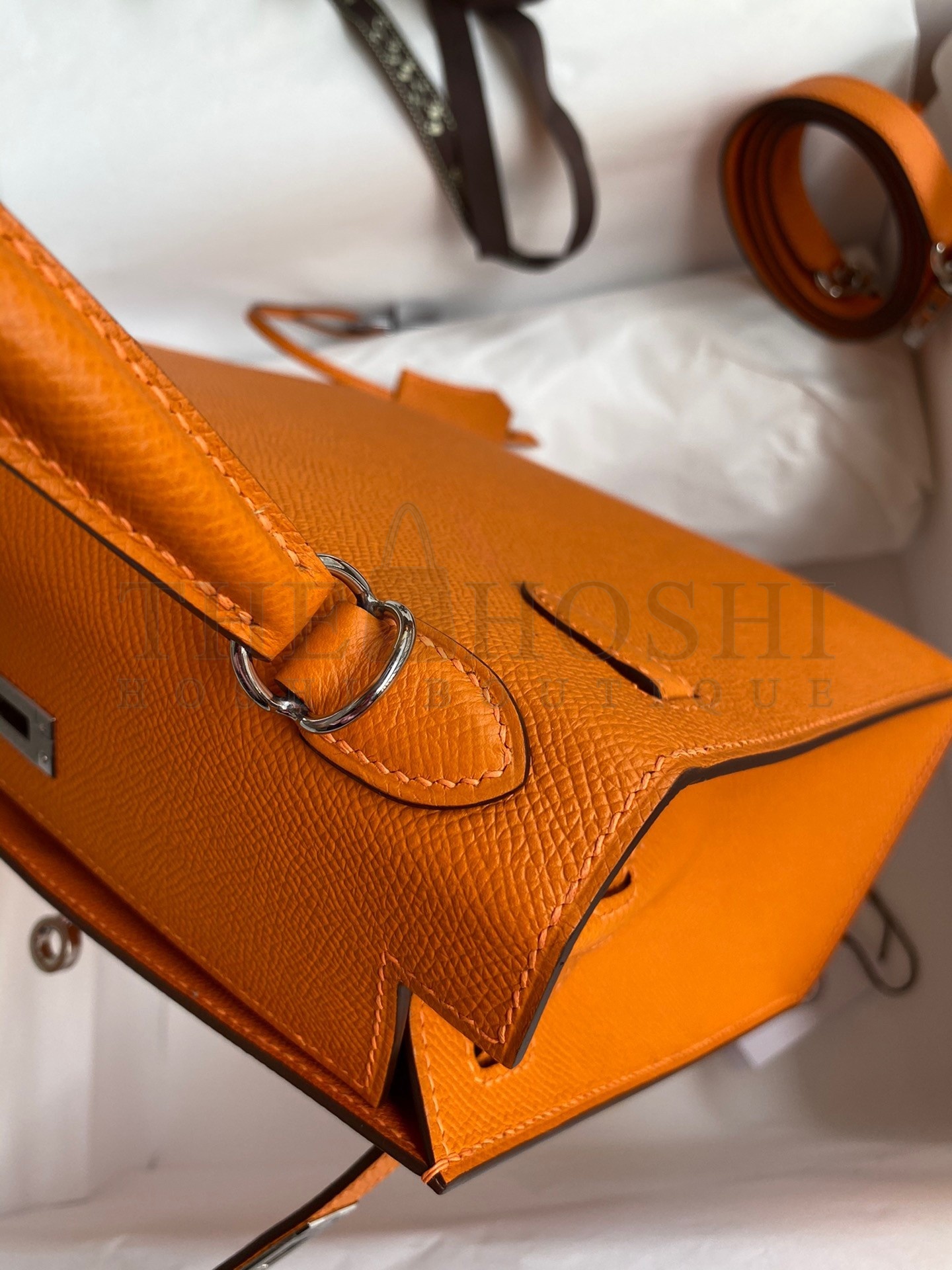 H**me5 Epsom Kelly 25cm Sellier Handmade Orange Bag Master Quality