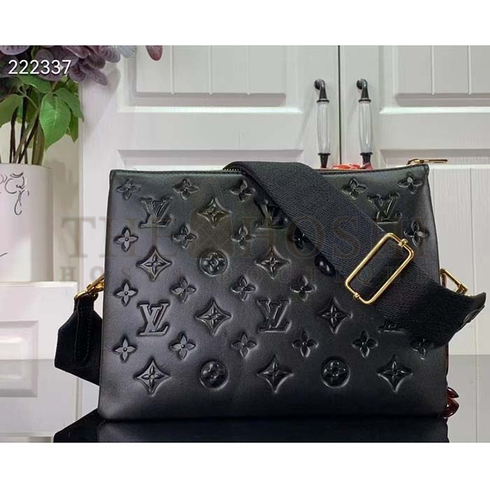 L0vis Vvtt0n LV Women Coussin PM Handbag Black Calfskin Cowhide Leather Master Quality