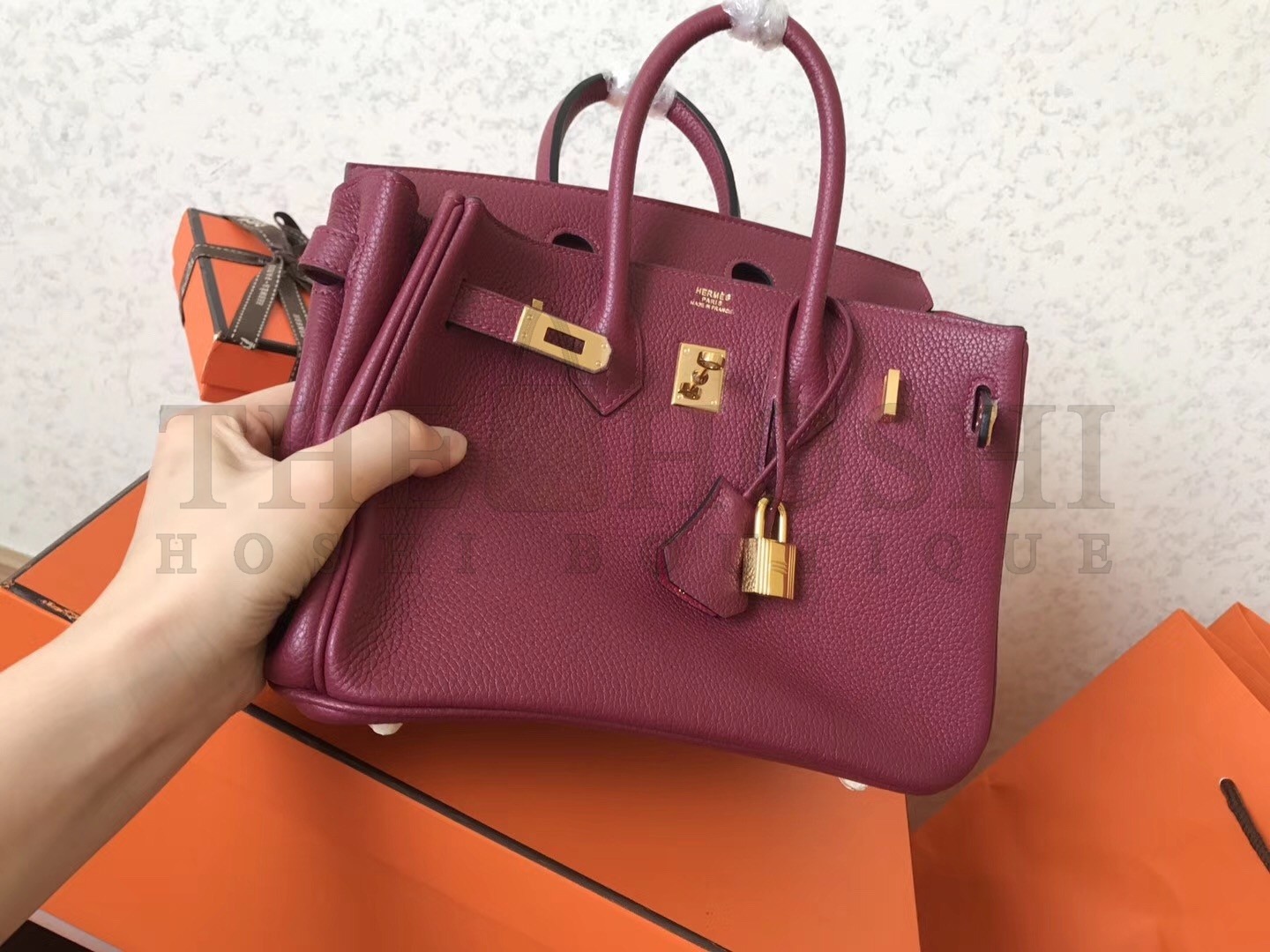H**me5 Ruby Birkin 25cm Clemence Handmade Bag Master Quality