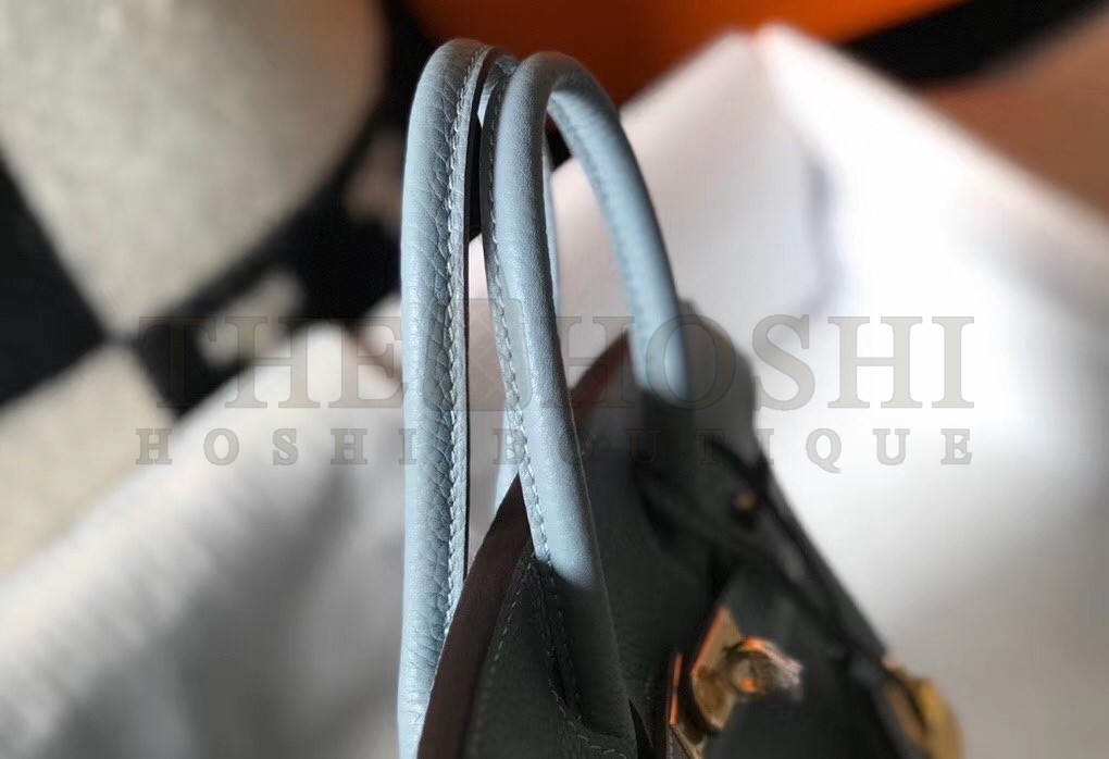 H**me5 Birkin 25cm Bag In Blue Lin Clemence Leather Master Quality