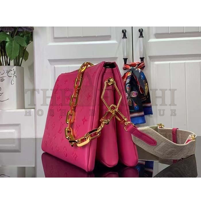 L0vis Vvtt0n LV Women Coussin BB Handbag Fluo Pink Grained Calfskin Leather Master Quality
