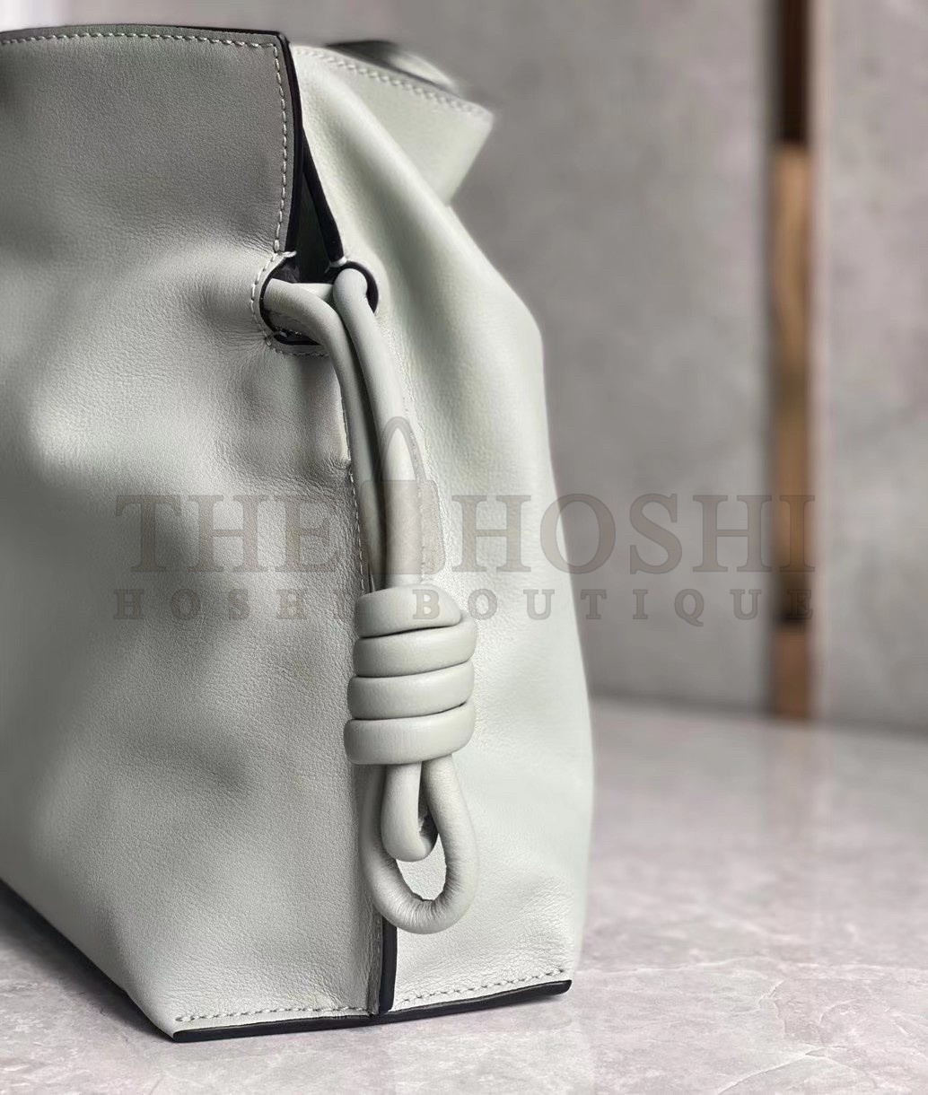 L0ew* Flamenco Clutch Bag In Ash Grey Calfskin Master Quality