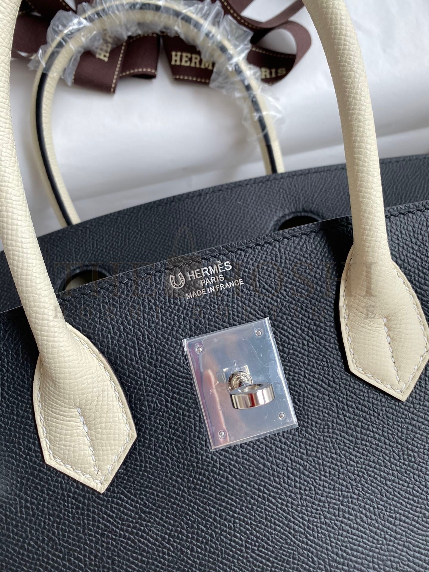 H**me5 HSS Birkin 30 Bicolor Bag in Black and Craie Epsom Calfskin Master Quality