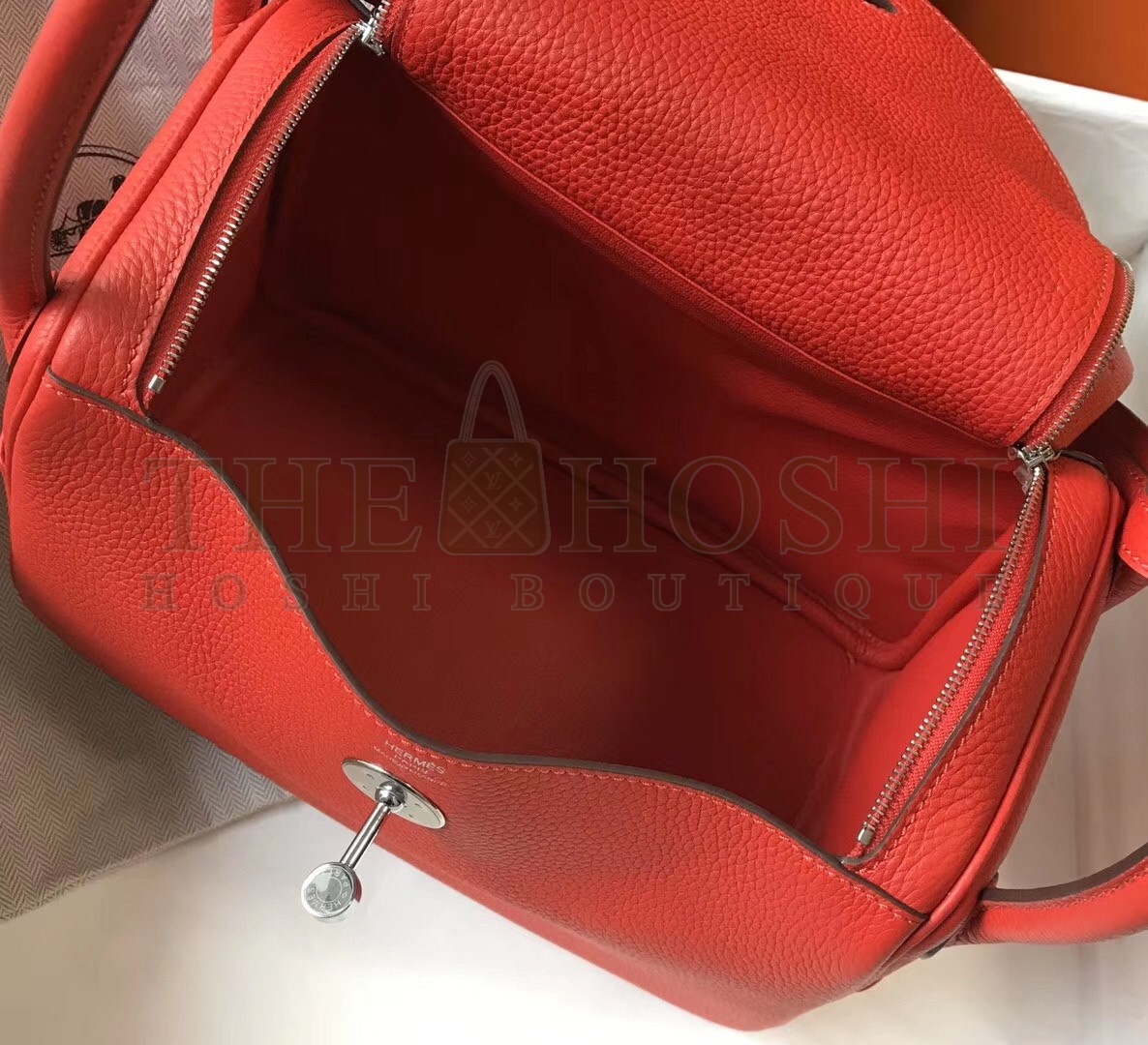 H**me5 Lindy 26cm Bag In Red Clemence With PHW Master Quality