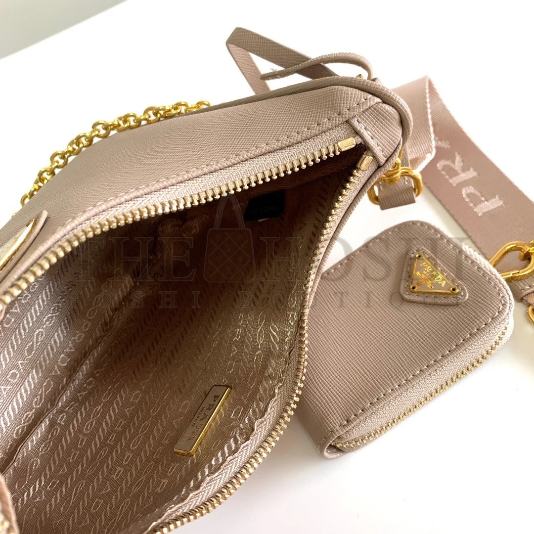Pra*a Re-Edition 2005 Shoulder Bag In Taupe Saffiano Leather Master Quality