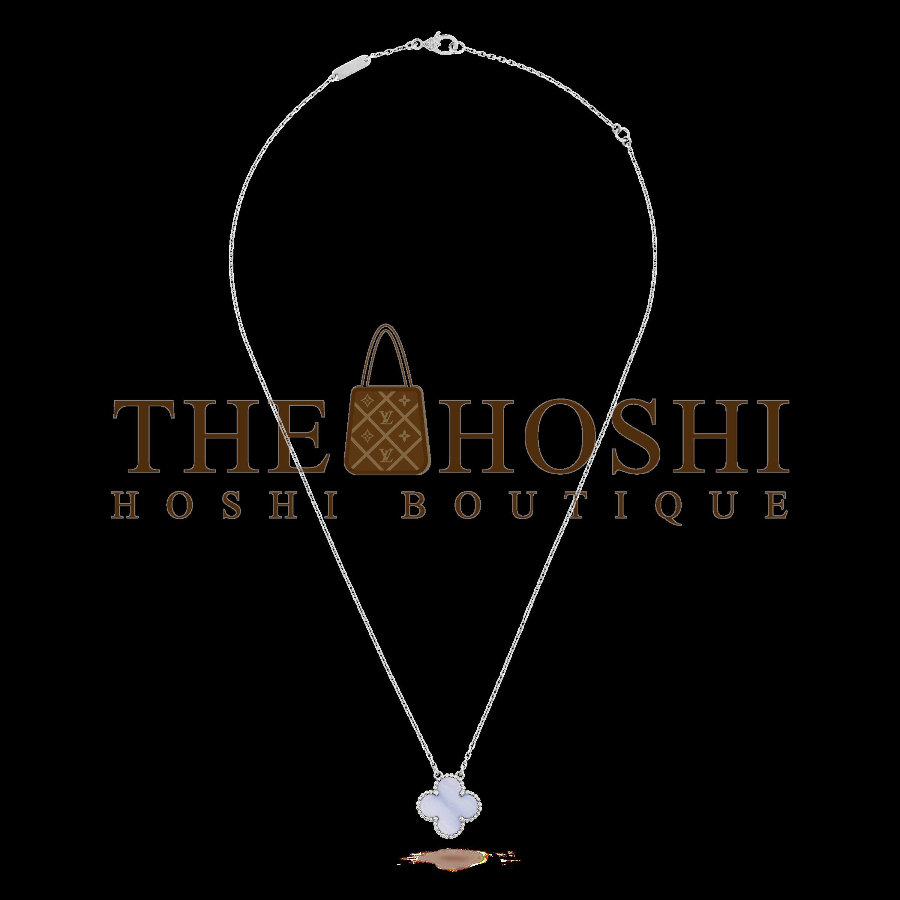 V*n Cl**f & Arpels Purple Chalcedony Clover Necklace, Vintage Alhambra pendant Master Quality