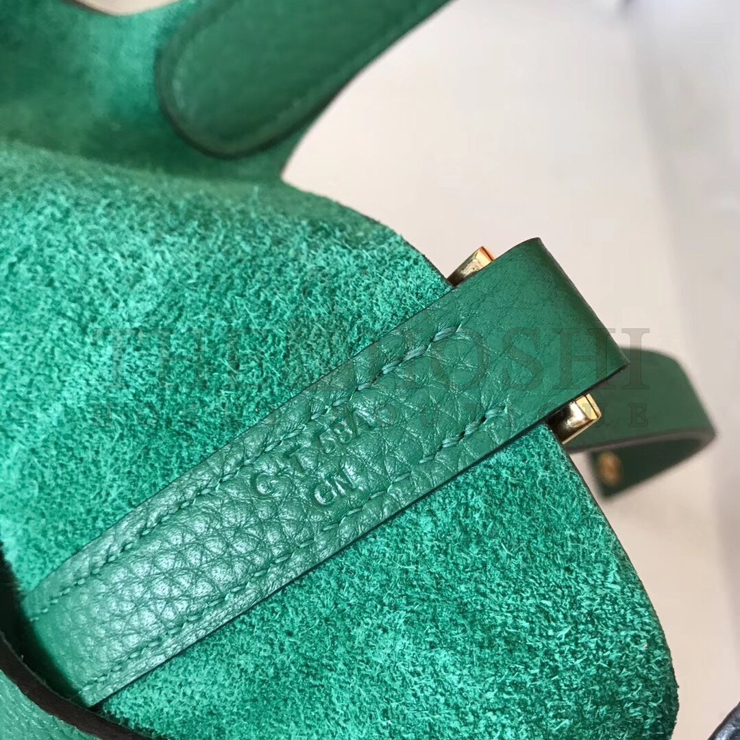 H**me5 Vert Vertigo Picotin Lock MM 22cm Handmade Bag Master Quality