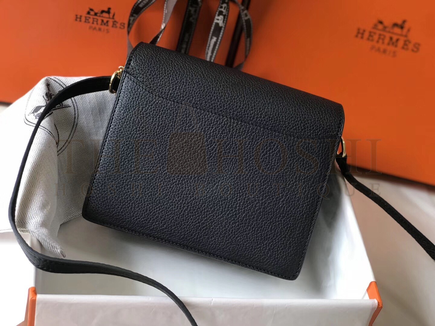 H**me5 Mini Sac Roulis 18cm Bag In Black Evercolor Calfskin Master Quality