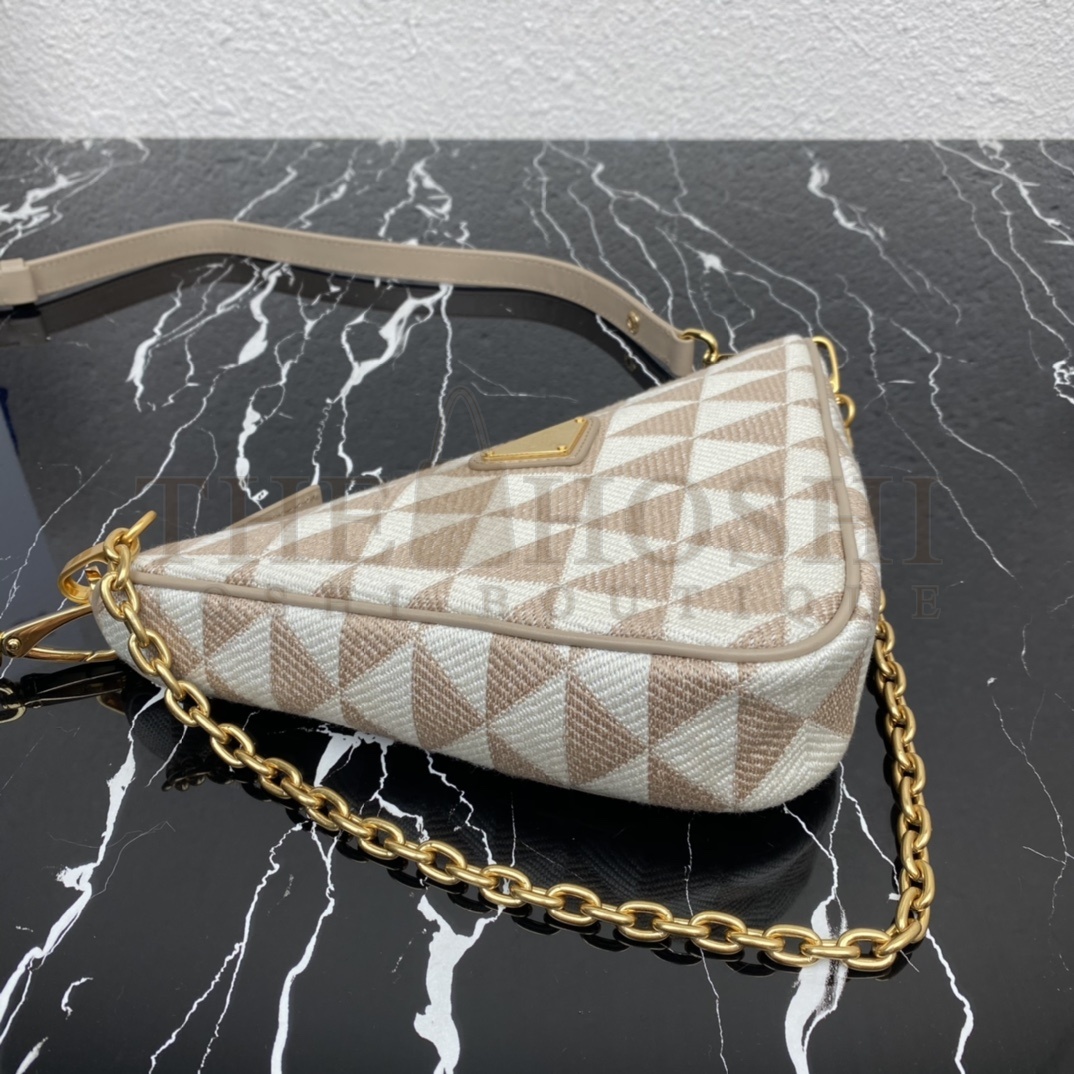 Pra*a Women Embroidered Fabric Mini-Bag-Beige Master Quality