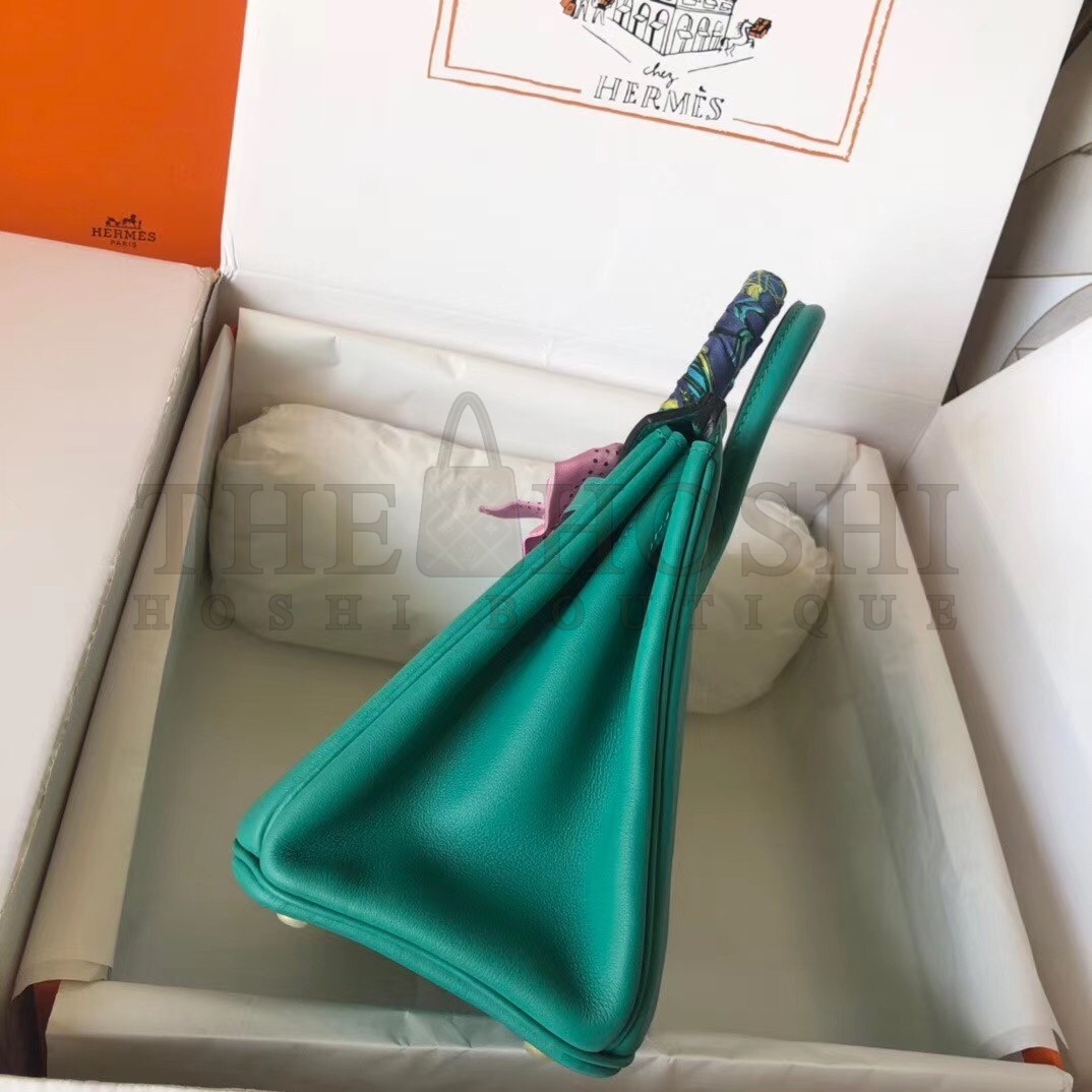 H**me5 Malachite Birkin 25cm Swift Handmade Bag Master Quality