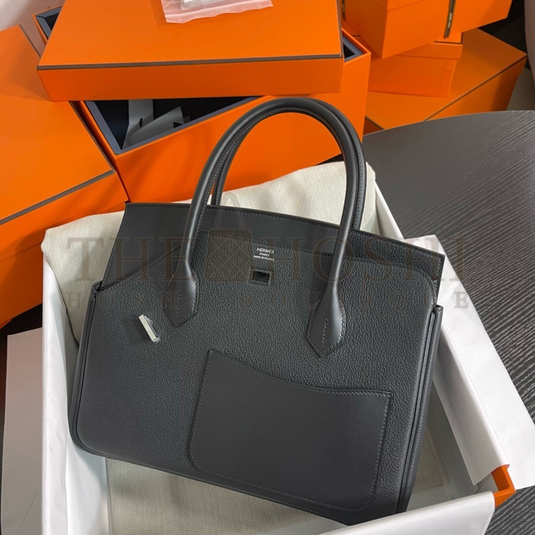 H**me5 Birkin 30 en Desordre Bag in Black Swift and Clemence Leather Master Quality