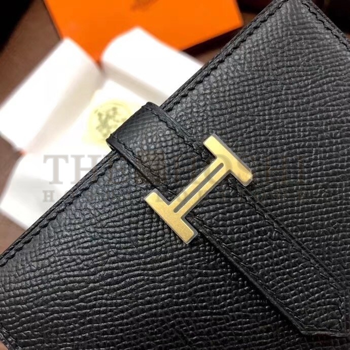 H**me5 Bearn Compact Wallet In Black Epsom Leather Master Quality