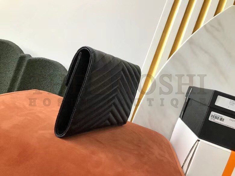 Sa1nt Lau*nt Monogram Clutch In Black Grained Leather Master Quality