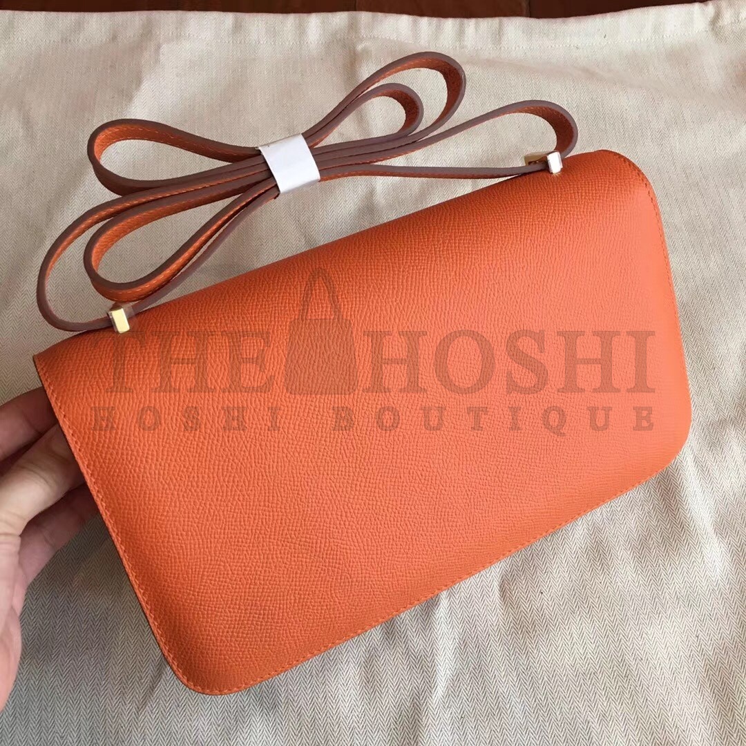 H**me5 Orange Epsom Constance Elan 25cm Bag Master Quality