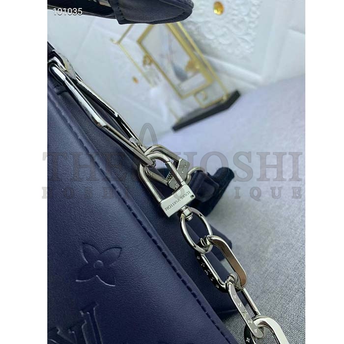 L0vis Vvtt0n LV Women Coussin PM Handbag Marine Blue Monogram Embossed Puffy Lambskin Calfskin Leather Master Quality
