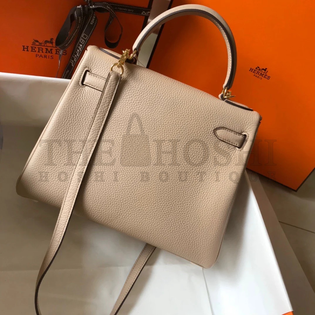 H**me5 Kelly 25cm Retourne Bag in Trench Clemence Leather GHW Master Quality