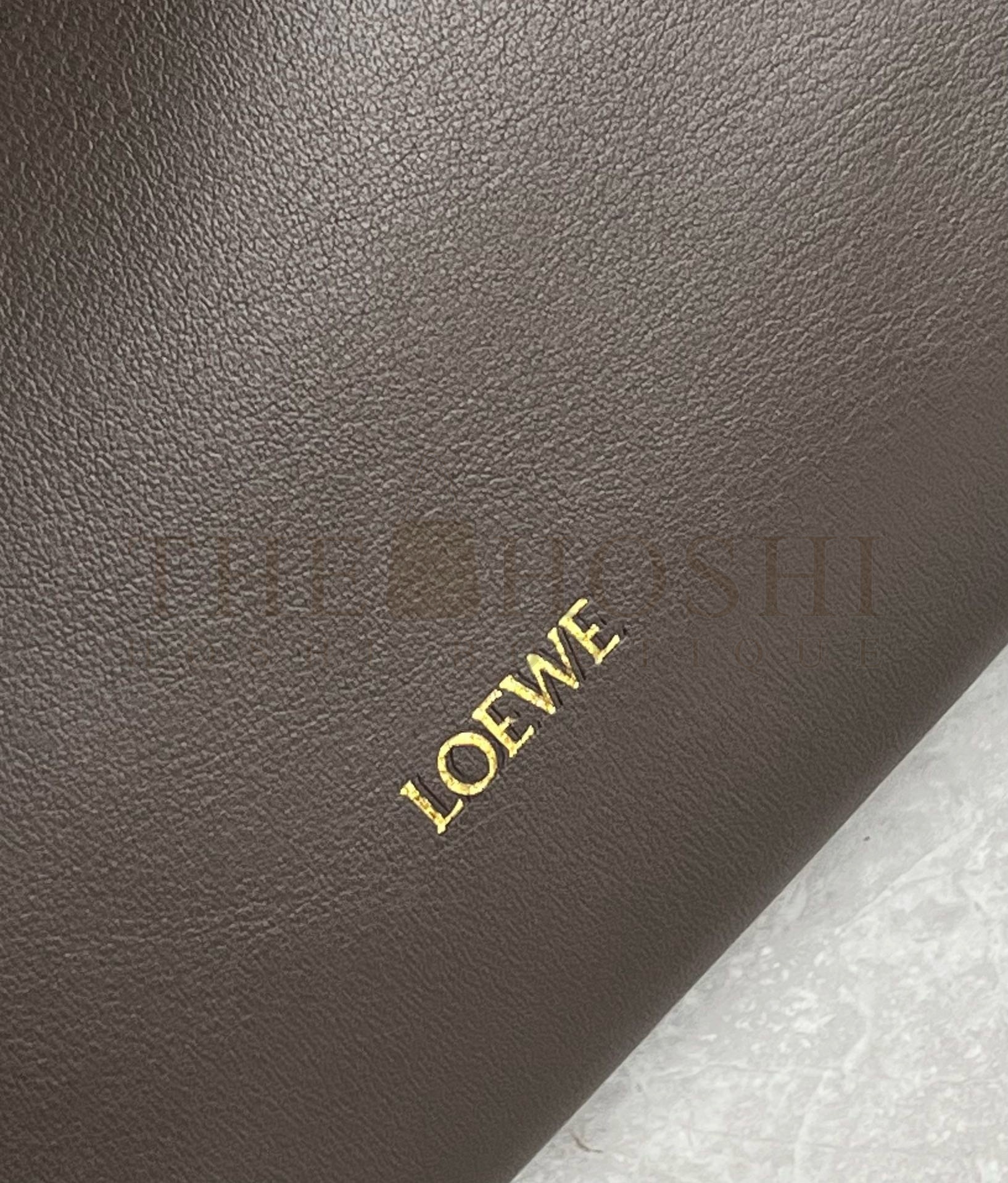 L0ew* Flamenco Clutch Bag in Chocolate Nappa Calfskin Master Quality