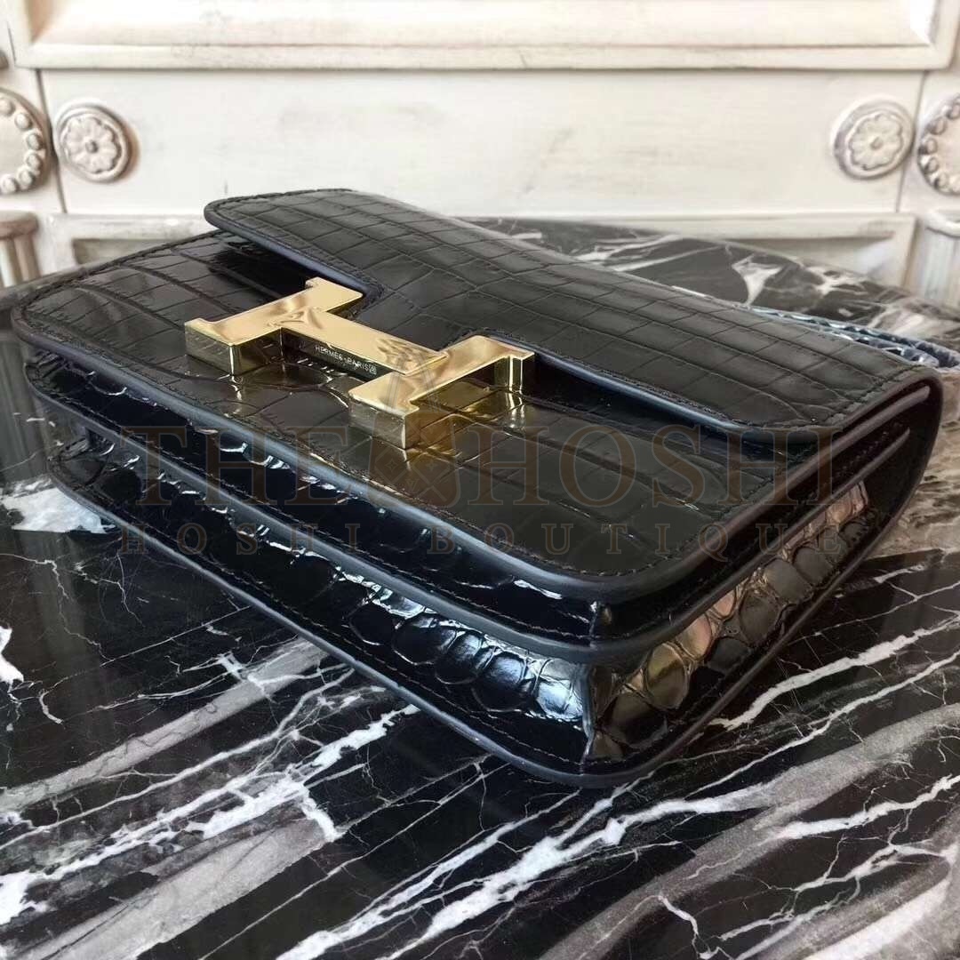 H**me5 Black Constance MM 24cm Crocodile Bag Master Quality