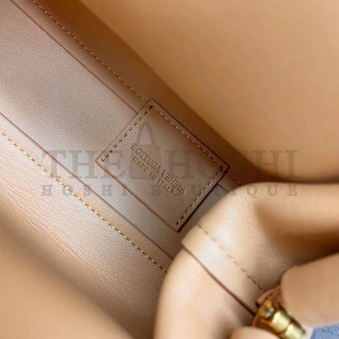 B0tt*ga Ven*ta Small Point Top Handle Bag In Beige Leather Master Quality