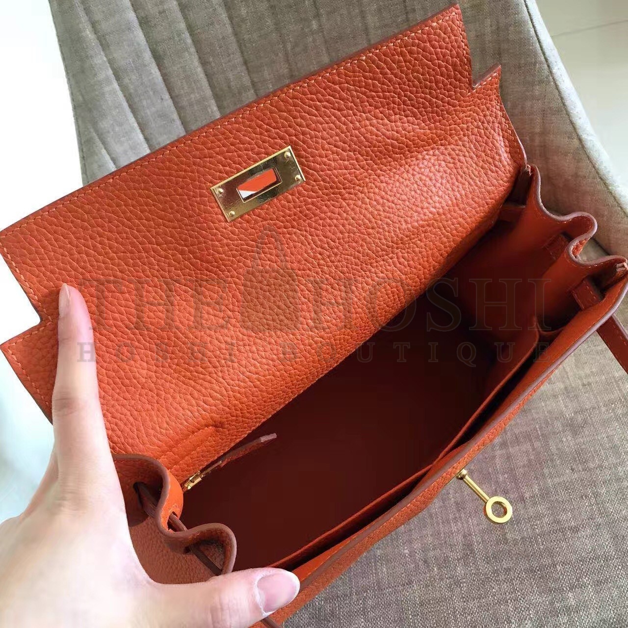 H**me5 Orange Clemence Kelly Retourne 32cm Handmade Bag Master Quality