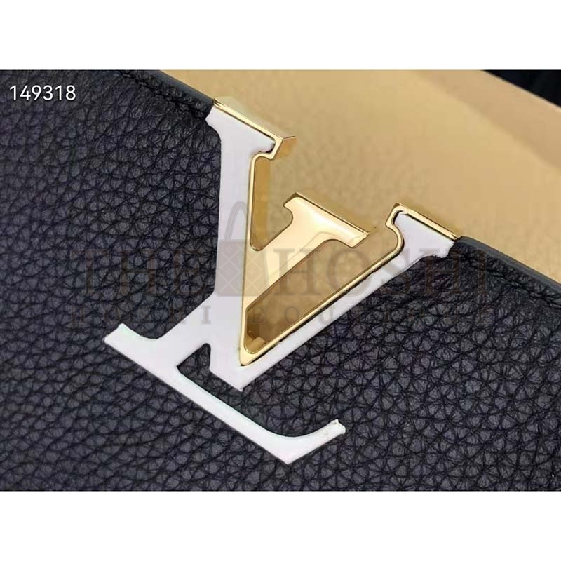 L0vis Vvtt0n LV Women Capucines MM Handbag Black Gold Arizona Taurillon Leather Master Quality