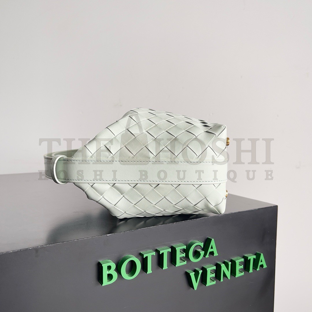 B0tt*ga Ven*ta Mini Wallace Bag in Glacier Intrecciato Calfskin Master Quality