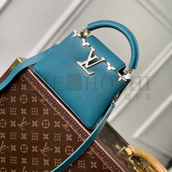 L0vis Vvtt0n LV Women Capucines Mini Handbag Green Taurillon Cowhide Leather Master Quality
