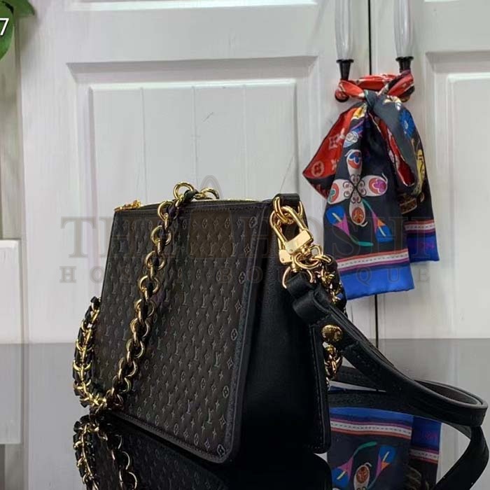 L0vis Vvtt0n LV Women Lexington Pouch Black Monogram-Embossed Calf Leather Master Quality