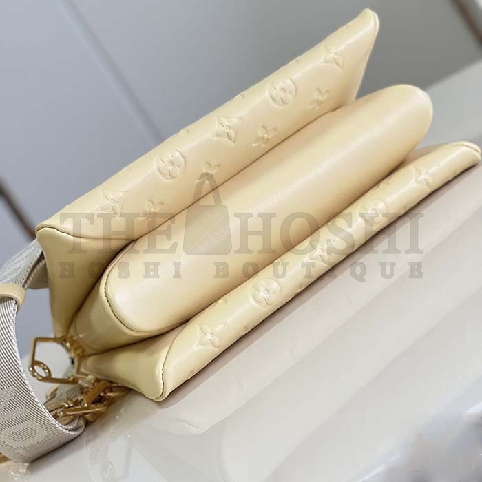 L0vis Vvtt0n LV Women Coussin BB Handbag Chic Yellow Varnished Calfskin Lambskin Cowhide-Leather M24560 Master Quality