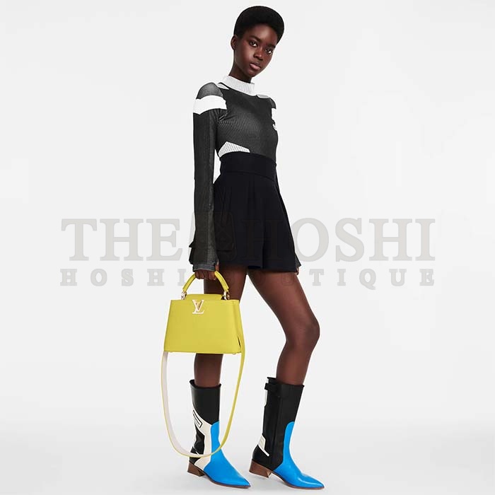 L0vis Vvtt0n LV Women Capucines BB Handbag Cedrat Yellow Crème Nacré Taurillon Leather Master Quality