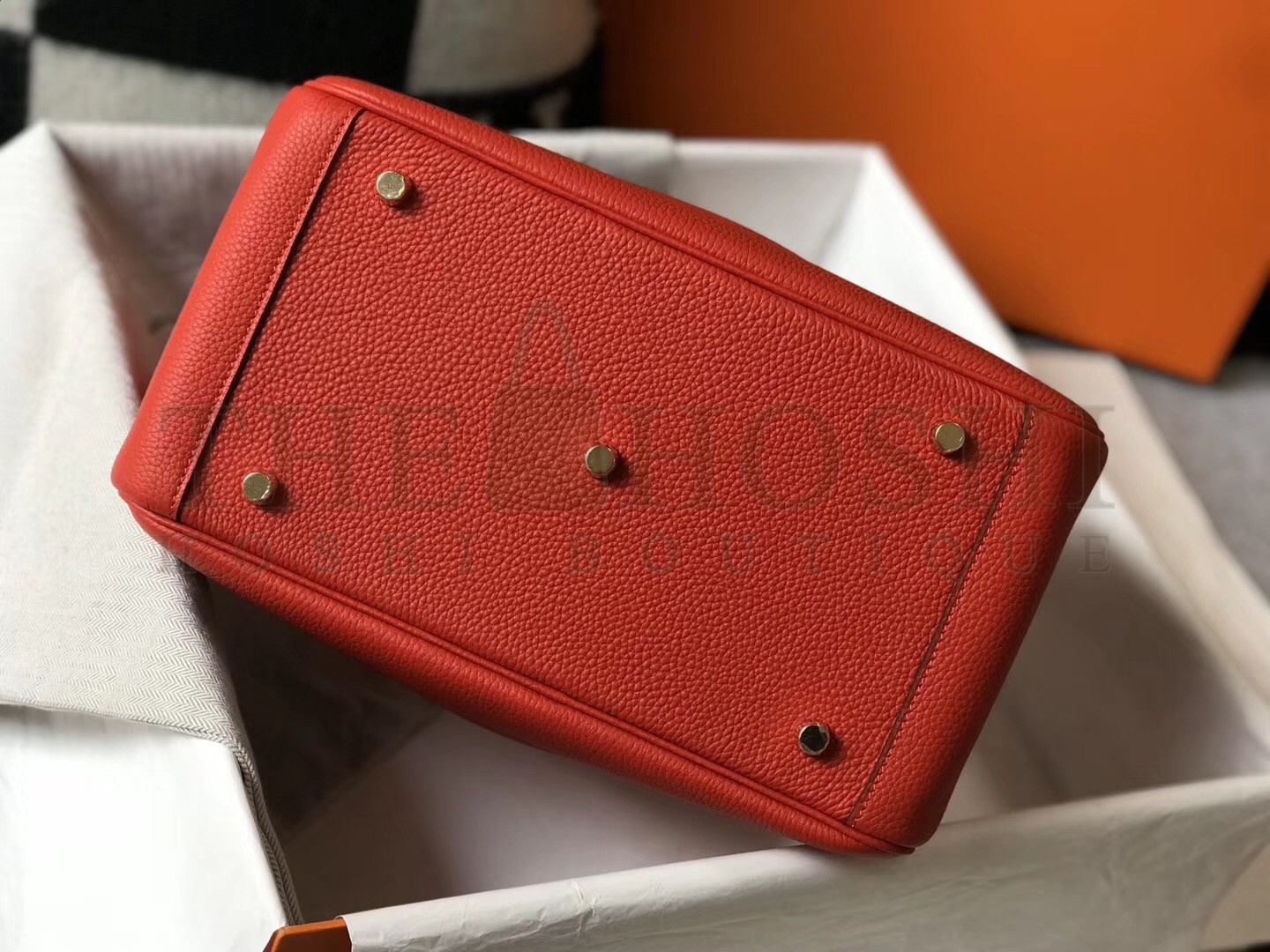 H**me5 Lindy 30cm Bag In Red Clemence Leather Master Quality