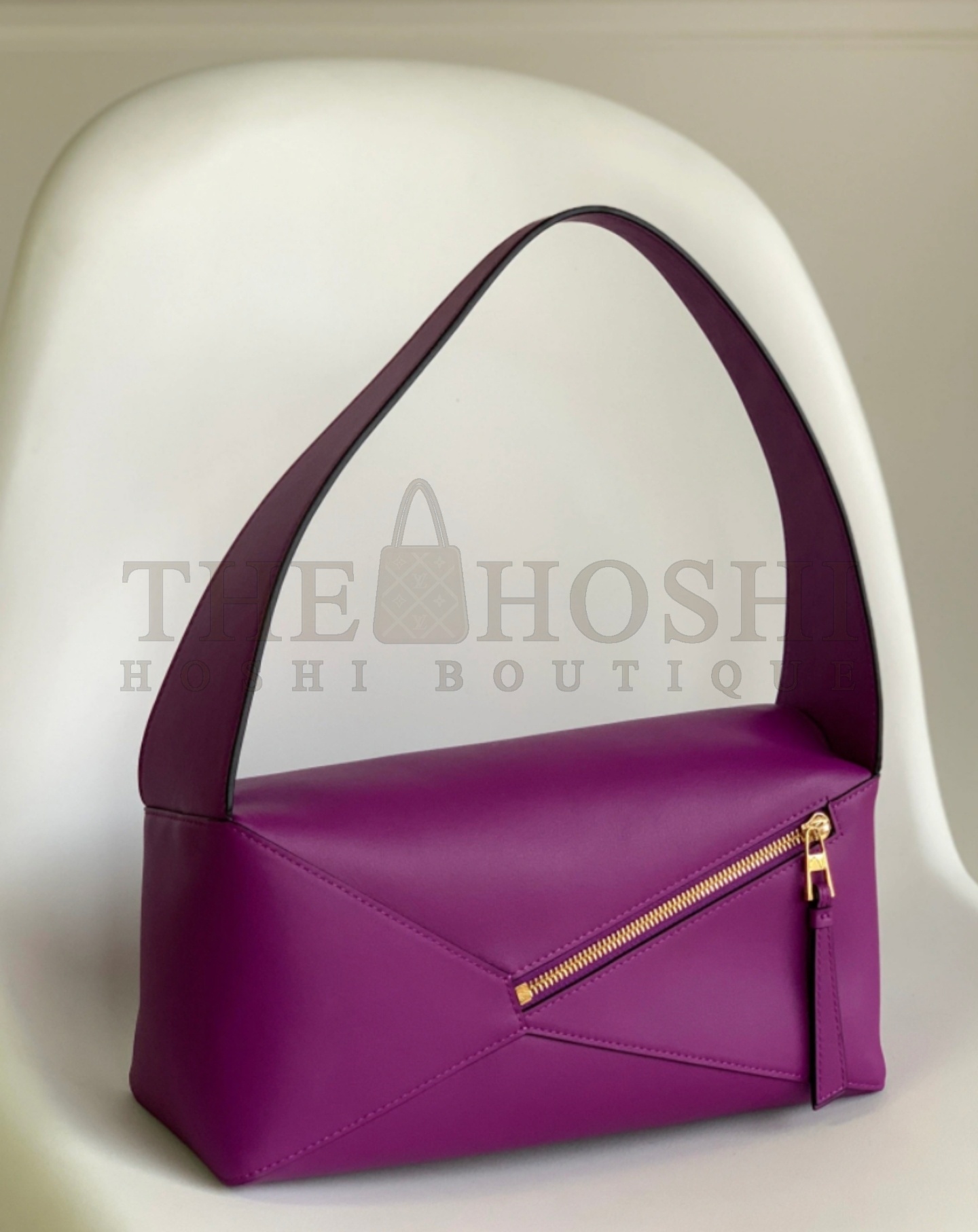 L0ew* Puzzle Hobo Bag – Purple Calfskin Leather Shoulder Bag, 28.7 × 10.7 × 5.5 cm Master Quality