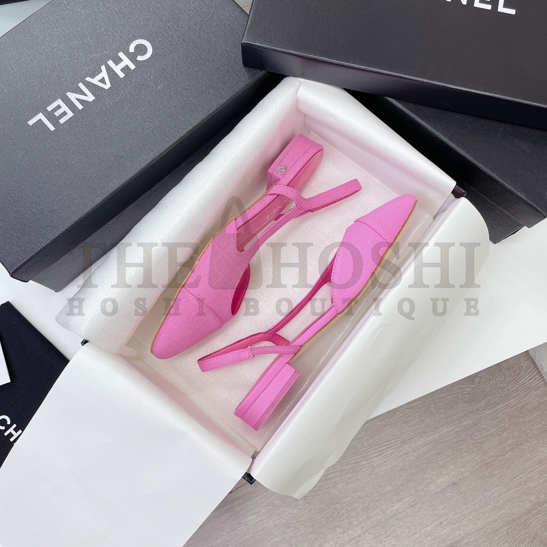 Ch**el Flat Slingback Sandals – Mixed Lambskin, Silk Lining, Pink, Premium Box Packaging, Sizes 34-42 Master Quality