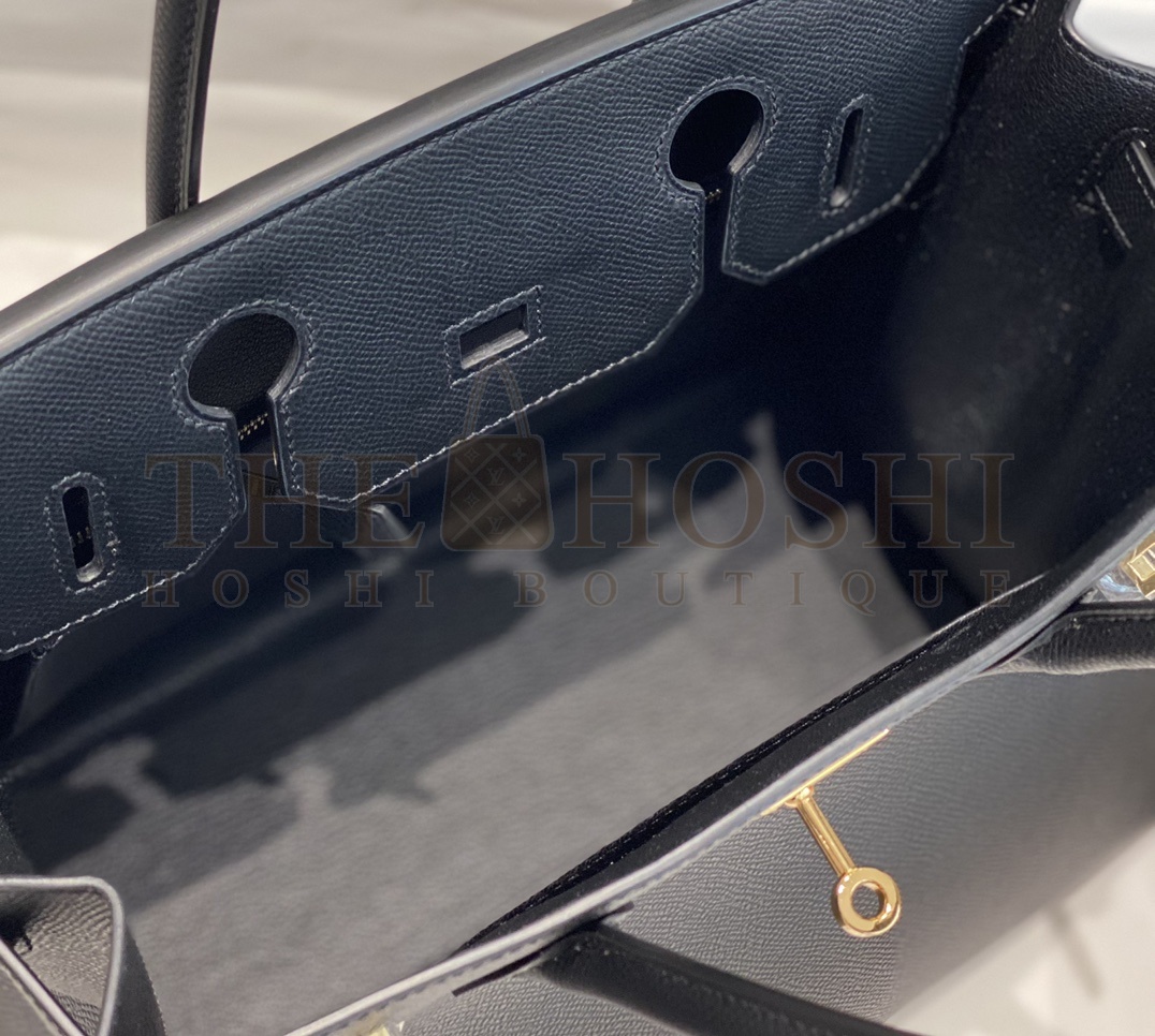 H**me5  Birkin Bag 30cm Epsom Leather Black Gold Hardware Master Quality