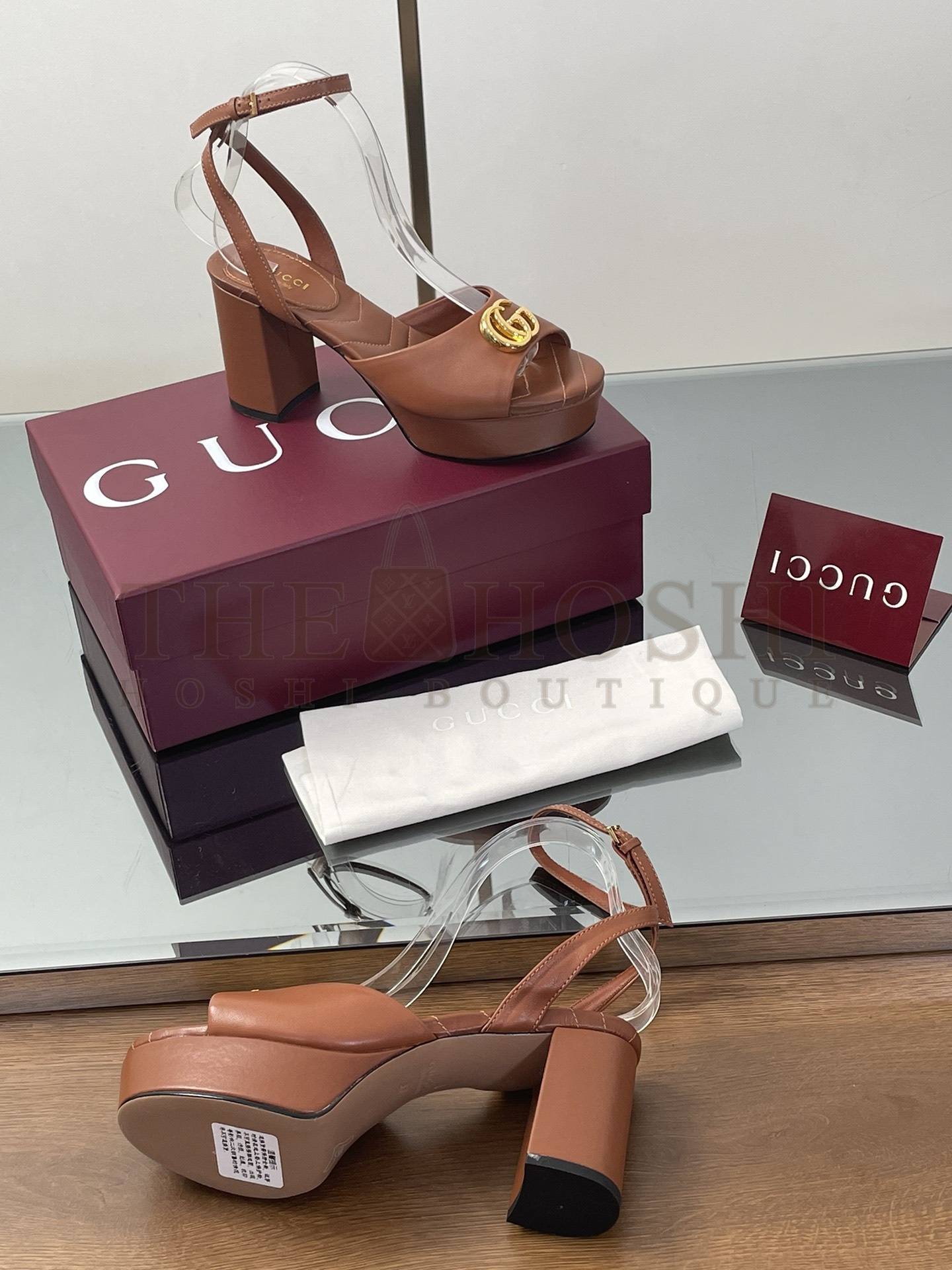 Gvc*1 GG D1am0nd Quilted Embroidery Platform Sandals 8.5cm Heel 2.5cm Platform Master Quality