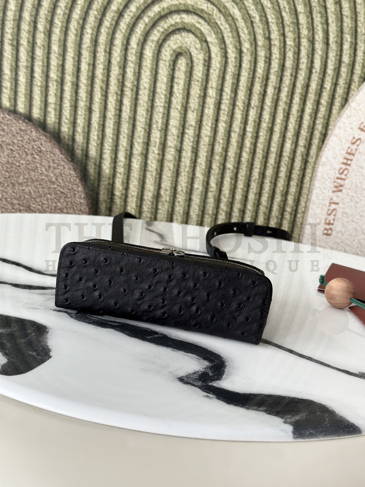 L0r0 P1ana LP L19 Extra Pocket Ostrich Leather Clutch Crossbody Bag 19x6.5x11cm Master Quality