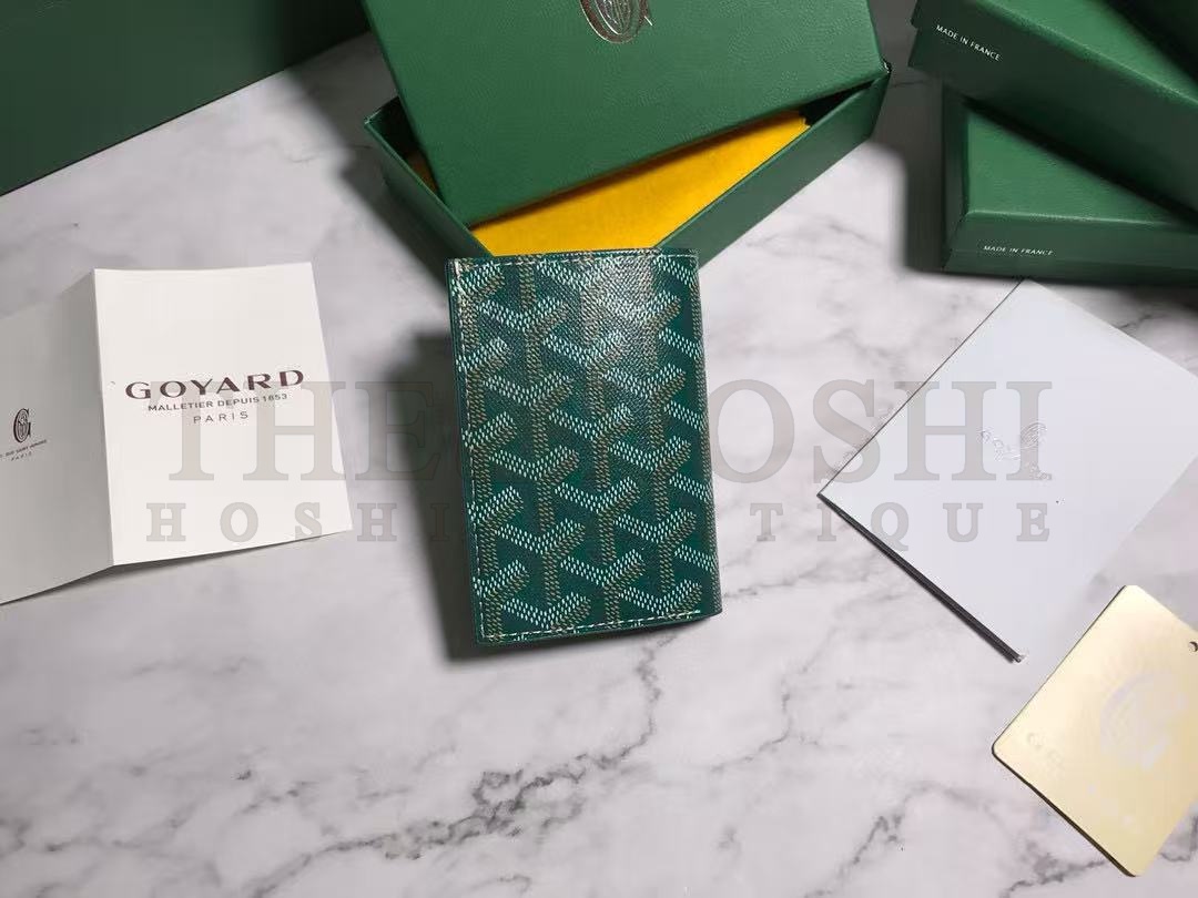 G09ard Bifold Card Holder Wallet Green G09ardine Canvas Leather Master Quality