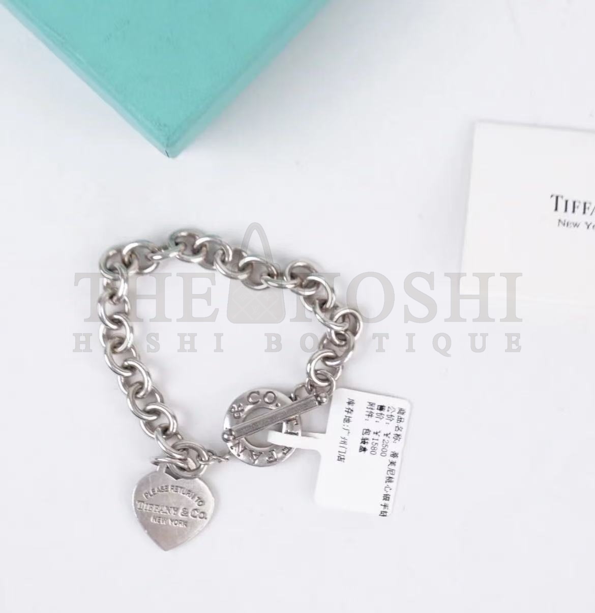 T*f*ny & Co. Lovestuck Heart Tag Bracelet Medium Size Master Quality