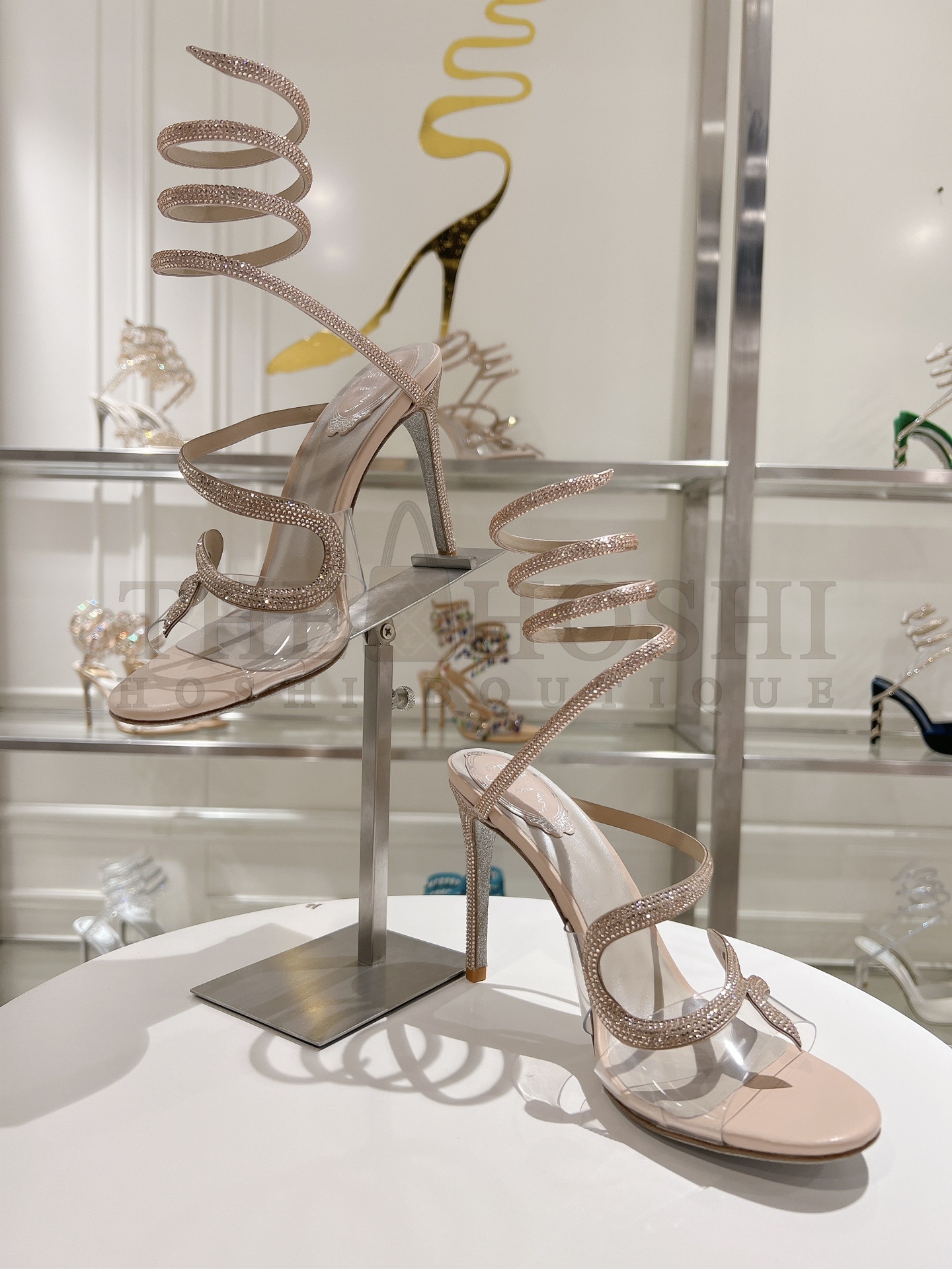 Rene Caovilla Cleo Crystal Serpentine High Heels 2024SS Master Quality