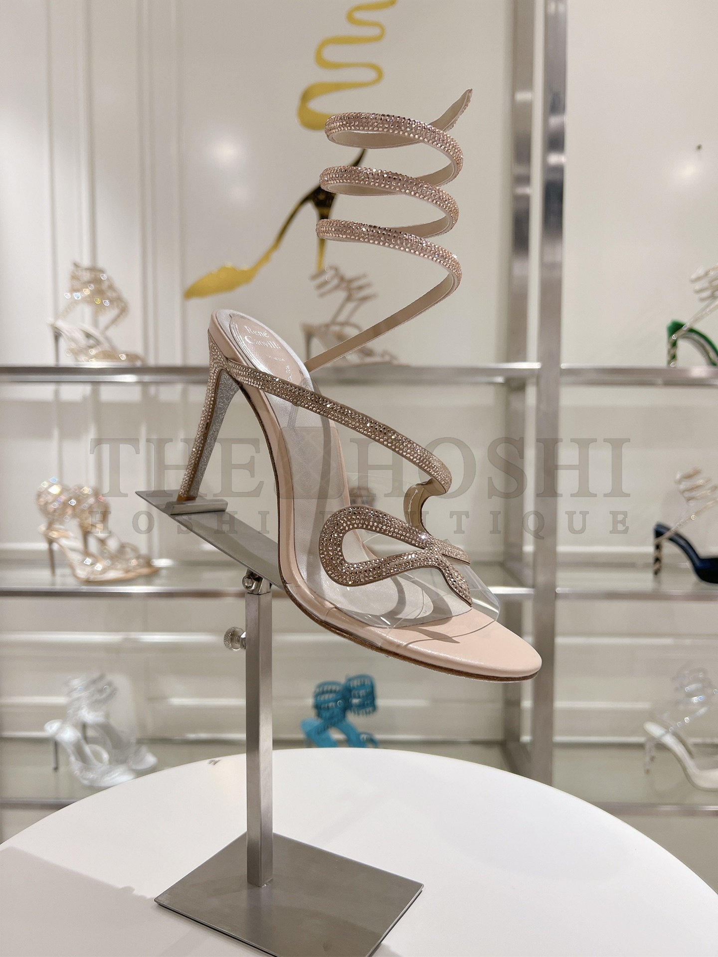 Rene Caovilla Cleo Crystal Serpentine High Heels 2024SS Master Quality