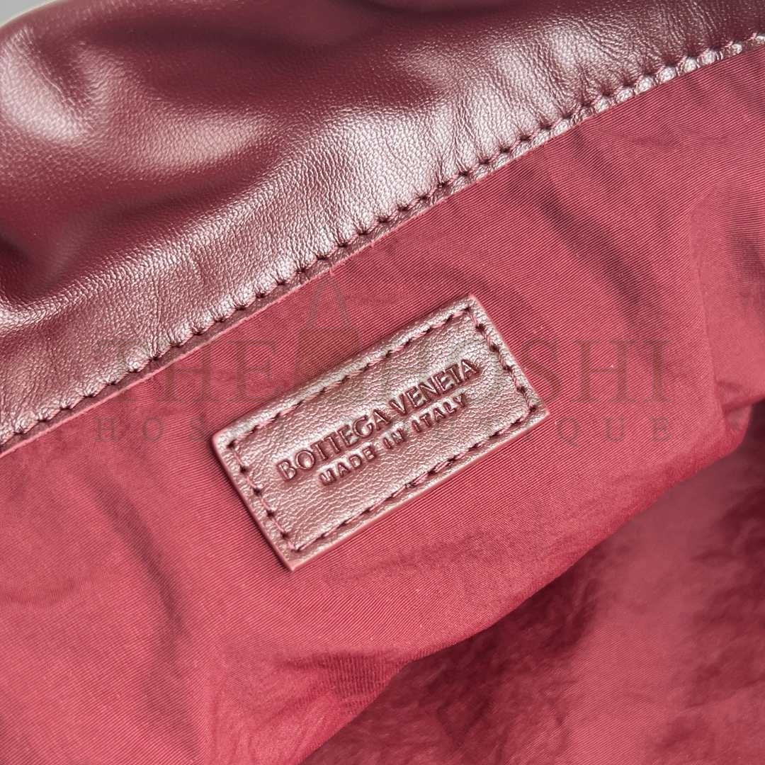 B0tt*ga Ven*ta bv Dustbag Notte Burgundy Intrecciato Leather Pouch Bag with Gold Chain Strap Luxury Crossbody Bag Master Quality