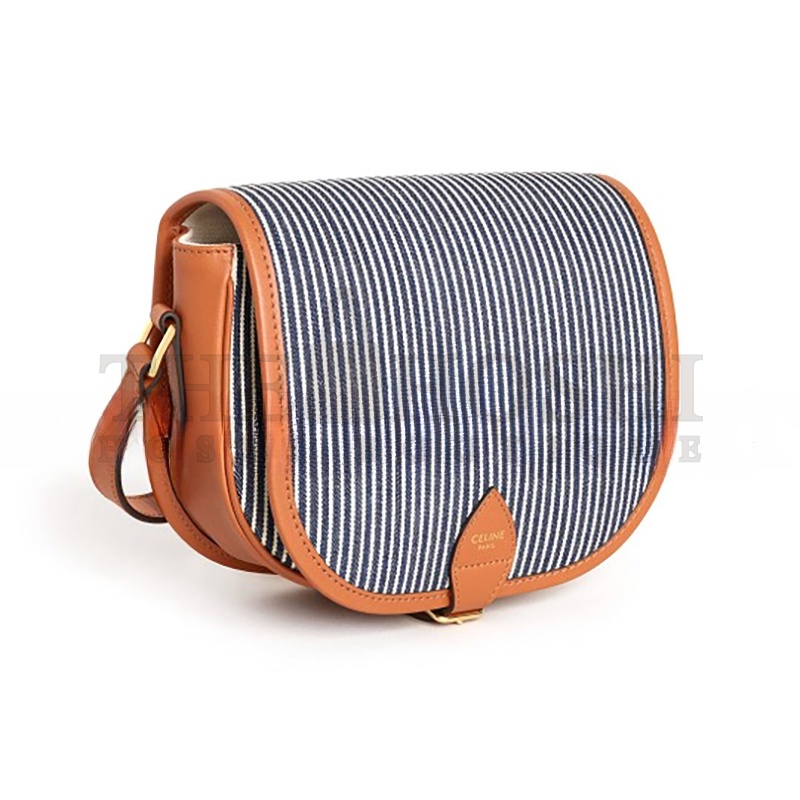 Ce1i*e MEDIUM CROSSBODY BAG IN CANVAS AND CALFSKIN 192412DF9.07LU (18*17*6.5cm) Master Quality