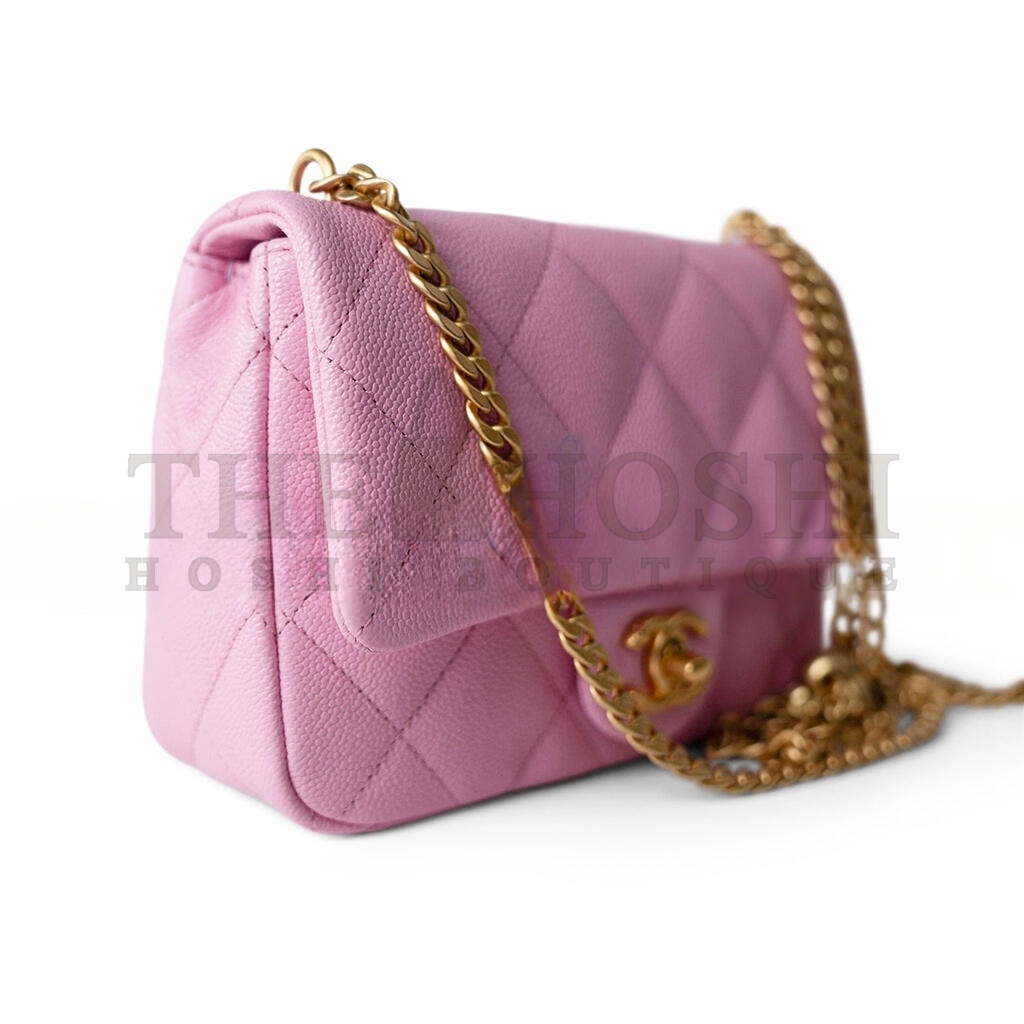 Ch**el PINK CAVIAR QUILTED SWEETHEART FLAP GOLD HARDWARE (20*14*6cm) Master Quality
