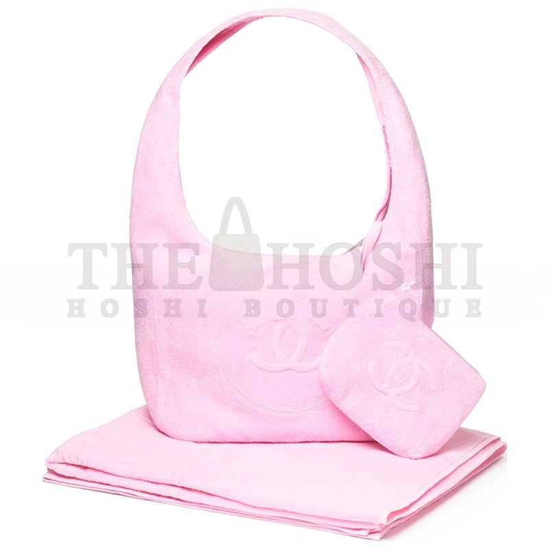 Ch**el COCO BEACH 2025 COLLECTION BEACHWEAR SET COTTON PINK AAA938 B20128 (58*38*20cm) Master Quality