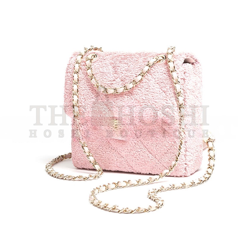 Ch**el BACKPACK QUILTED SEQUINS & GOLD-TONE METAL PINK AS5711 (21*17*7cm) Master Quality