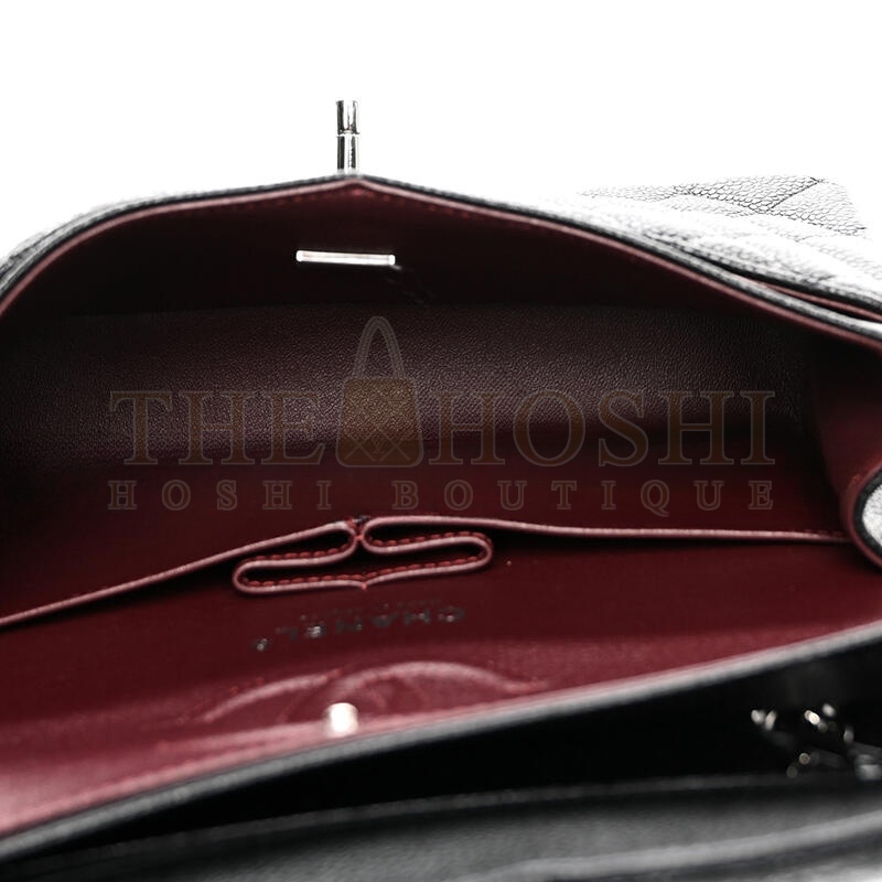 Ch**el SMALL DOUBLE FLAP BLACK 1577537 (23*14*6cm) Master Quality