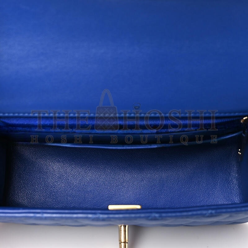 Ch**el LAMBSKIN QUILTED MINI TOP HANDLE FLAP 1631609 (20*14*6cm) Master Quality