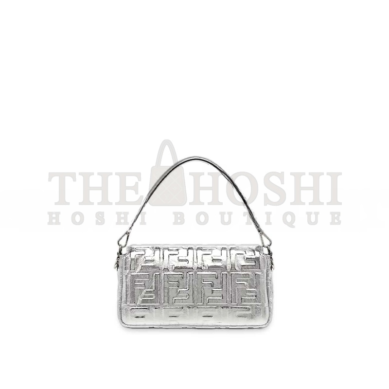 F**di BAGUETTE MEDIUM SILVER BAG (27*15*6cm) Master Quality